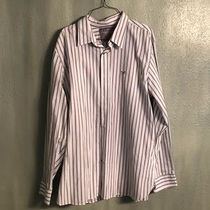 Men’s White/Black/Gray American Eagle Button Down
